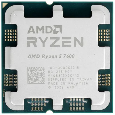 Центральный Процессор AMD RYZEN 5 7600 OEM (Raphael, 5nm, C6/T12, Base 3,8GHz, Turbo 5,1GHz, RDNA 2 Graphics, L3 32Mb, TDP 65W, SAM5)