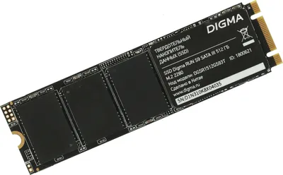 Накопитель SSD Digma Run S9, 512Gb, SATA III, M.2 2280, R/W 520/475