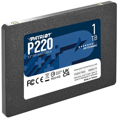 SSD Patriot P220S1TB25, 1ТБ, SATA 6Gb/s, 2.5"