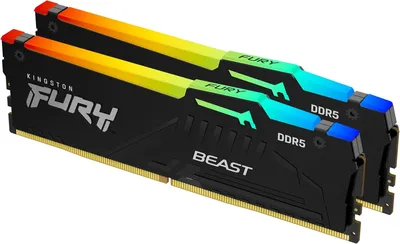 Модуль памяти Kingston 16GBDDR5 6000 DIMM FURY Beast RGB EXPO Gaming Memory KF560C36BBEAK2-16 Non-ECC,  CL36 , 1.35V, (Kit of 2) 1RX16 36-38-38  288-pin 16Gbit, RTL