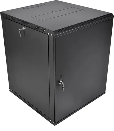 Шкаф настенный ЦМО ШРН-Э-15.650.1-9005, 15U, 19", дверь металл, разборный, черный