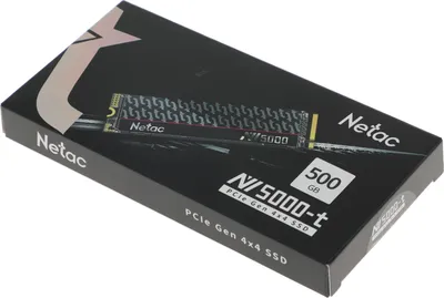 SSD накопитель Netac SSD NV5000-T 500GB PCIe 4 x4 M.2 2280 NVMe 3D NAND, R/W up to 4800/2700MB/s, IOPS(R4K) 200K/440K, TBW 320TB, with heat spreader, 5y wty