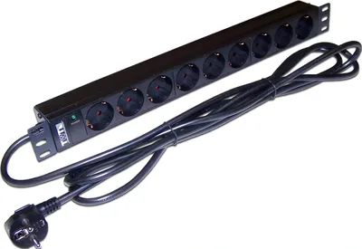 Блок розеток Lanmaster TWT-PDU19-16A9P-3.0, 16A, 9×Schuko, 1U, 3м
