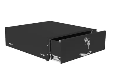 Полка ЦМО ТСВ-Д-3U.450-9005, 3U, выдвижная, 133×483×450 мм, чёрный
