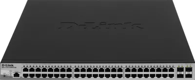 Коммутатор D-Link DGS-1210-52MPP/ME/B3A, L2, 48×1GbE PoE, 4×SFP, PoE 740 Вт