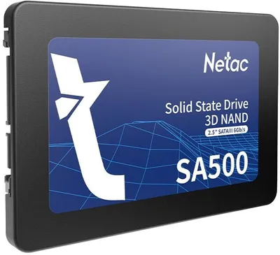 SSD накопитель Netac SSD SA500 512GB 2.5 SATAIII 3D NAND, R/W up to 520/450MB/s, TBW 240TB, 3y wty