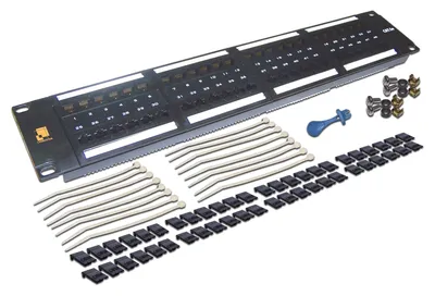 Патч-панель Lanmaster LAN-PPL48U5E, 2U, 48×RJ45, кат.5e, неэкранированная