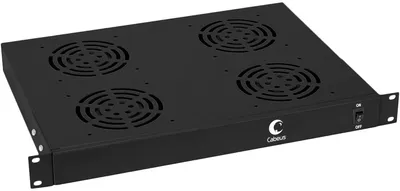 Вентиляторный модуль Cabeus JG03-BK, 19", 1U, 4 вентилятора, 600 м³/ч