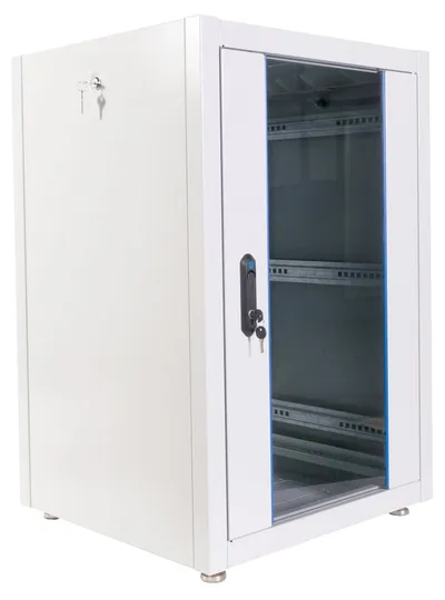 Шкаф коммутационный ЦМО ШТК-Э-18.6.8-13АА, 18U, напольный, 600×800 мм, стекло/металл, серый
