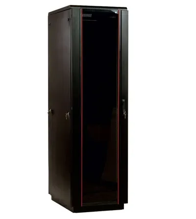 Шкаф коммутационный ЦМО ШТК-М-42.8.8-1ААА-9005, 42U, напольный, 800×800 мм, стекло/сталь, чёрный