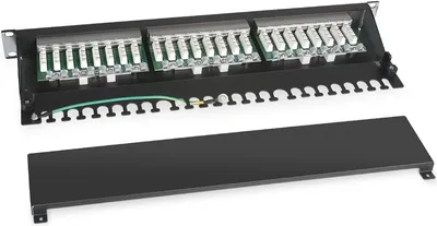 Патч-панель Cabeus PL-24-Cat.6-SH-Dual, 19", 1U, 24×RJ-45, Cat.6, экранированная