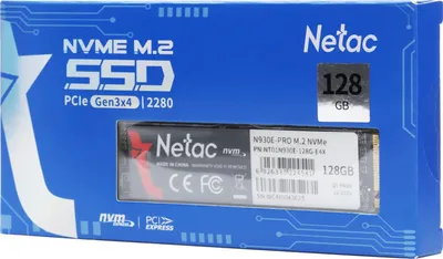 SSD Netac NT01N930E-128G-E4X, 128ГБ, PCIe 3.0 x4, M.2 NVMe