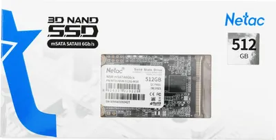 SSD накопитель Netac SSD N5M 512GB mSATA SATAIII 3D NAND, R/W up to 540/490MB/s, TBW 280TB, 3y wty