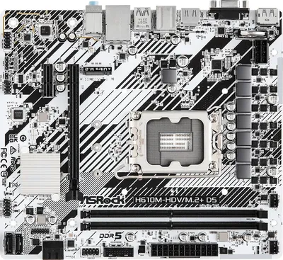 Материнская плата ASRock H610M-HDV/M.2+ D5, LGA1700, DDR5, mATX