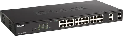 Коммутатор D-Link DGS-1100-26MPV2/A3A, настраиваемый L2 PoE, 24×1GbE PoE+2×SFP, 370W