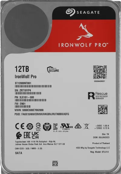 Жесткий диск Seagate ST12000NT001, 12TB, SATA III, 3.5", 7200rpm