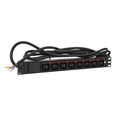 Блок розеток SNR SNR-PDU-8ABL-OE-3-Am16L1, 8xC13/C19, с измерением, 16A, 1U