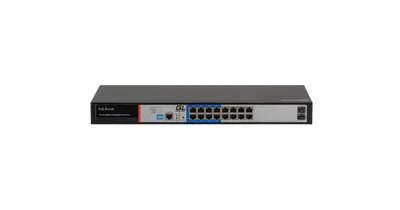 Коммутатор NIKOMAX GL-SW-G205-16P, управляемый, 8×PoE 1GbE, 2×SFP, 96 Вт