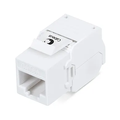 Cabeus KJ-RJ45-Cat.6A-180 Degree Вставка Keystone Jack RJ-45(8P8C), 180 градусов, категория 6A, Dual IDC (110&Krone type), белая