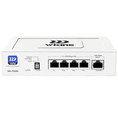 Коммутатор Wi-Tek WK-PS305, неуправляемый PoE 45Вт, 4×GE(PoE)+1×GE