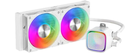 Водяное охлаждение для процессора/ Water Cooling System SAMA L50 240WH (290W, 240mm, White, ARGB/ Fans: 2x120mm, 72.3CFM, 28dBA, 2200RPM/ Pump height 66mm, 3000RPM, Rad thickness 27mm/ S: 1851, 1700, 1200, 115X, AM5, AM4)