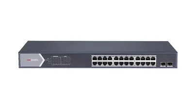 Коммутатор Hikvision DS-3E1526P-SI, L2, 24×GbE PoE 370W, 2×SFP, 1U