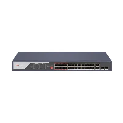 Коммутатор Hikvision DS-3E0326P-E (С), неуправляемый PoE, 24×100M PoE, 2×SFP, 370Вт