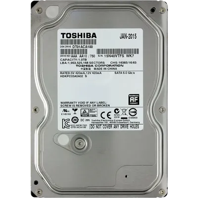Жесткий диск Toshiba DT01ACA100, 1TB, 3.5", SATA 6Gb/s, 7200rpm