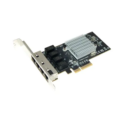 NE-Z10-2410-00-00012 Сетевой адаптер STLab N-1060 4x1GbE, PCIe 2.1 x4, RJ45, BCM5719,  Ethernet  Adapter