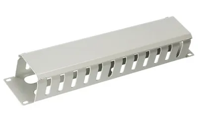 Организатор комм. шнуров Cabeus, 19", 2HU, 90х482х70 мм (ВхШхГ), закрытого типа, для шкафов, цвет: серый