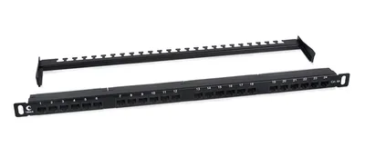Патч-панель Cabeus PLHD-24-Cat.6a-Dual-180-0,5U, 24 порта, Cat.6a, 0.5U