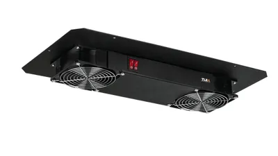 Вентиляторный блок NIKOMAX TLK-FAN2-F-BK, 2 вентилятора, для настенных шкафов, черный