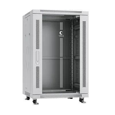 Шкаф монтажный Cabeus SH-05C-18U60/60, напольный, 18U, 600×600мм, стеклянная дверь