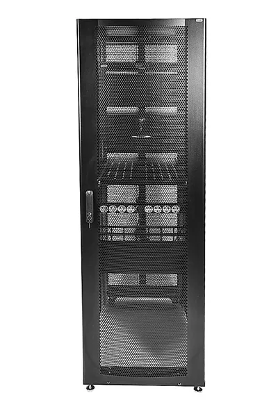 Шкаф серверный Remer (ЦМО) ШТК-СП-48.6.10-48АА-9005, напольный, 48U, 600×1000, перф. двери, черный