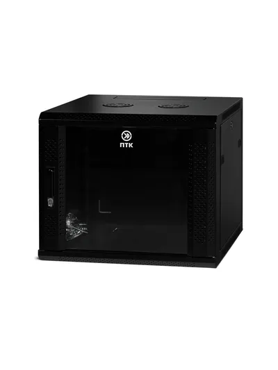 Шкаф настенный Пожтехкабель-СКС 204-004, 19", 9U, 500x600x600мм, стеклянная дверь