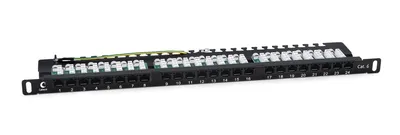 Cabeus PLHD-24-Cat.6-Dual-90-0,5U - Патч-панель высокой плотности 19" (0,5U), 24 порта RJ-45, категория 6, Dual IDC, 90 градусов, с задним кабельным организатором