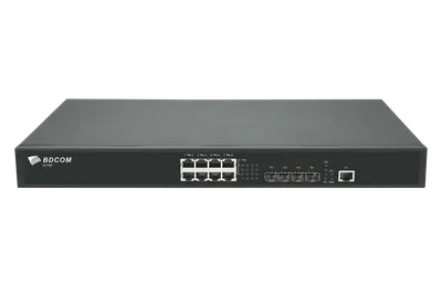 Коммутатор BDCOM S5700-8EP4X-370, L3, 8×2.5GbE PoE 370W, 4×SFP+