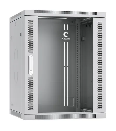 Шкаф телекоммуникационный Cabeus SH-05F-15U60/45-R, настенный, 15U, 600×450×769 мм, стекло, серый