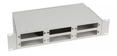 Кросс оптический Cabeus FO-CS-19-6FP-GY, 19" 2U, 6 панелей, серый