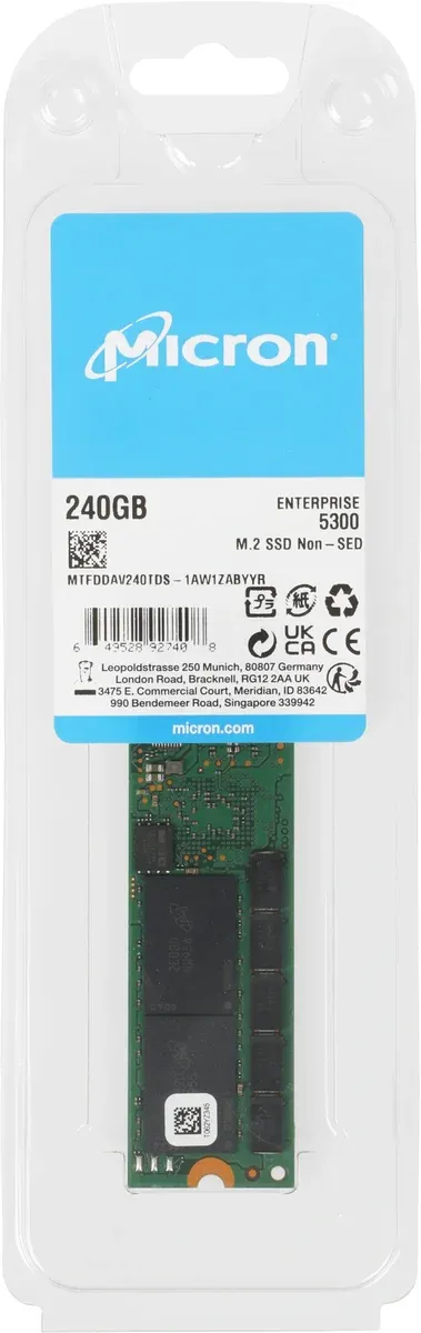SSD Crucial MTFDDAV240TDS-1AW1ZABYY, 240ГБ, M.2 SATA, 3D TLC