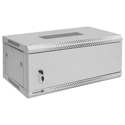 Шкаф телекоммуникационный 19" настенный 4U ExeGate EC-WM-4U.450.M.GREY (19”, 4U, 600x450x280mm (ШхГхВ), передняя дверь металл, съемные боковые панели, пыле- и влагозащита IP23, светло-серый RAL 7035) <EX300253RUS>
