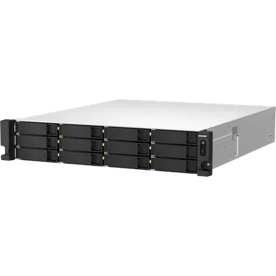 Сетевое хранилище без дисков/ ENTERPRISE QNAP TS-h1887XU-RP-E2336-32G QuTS hero NAS, Xeon E-2336 6C 12T 2.9-4.8GHz, 32 GB ECC DDR4 (2 x 16 GB) up to 128GB (4 x 32 GB), 18-bay (12 x 3.5-inch SATA + 6 x 2.5-inch SATA), 2x10 GbE, 2x2.5 GbE, 3xPCIe Slot (2 x Gen4 x4 +1 x Gen 4 x8), 4xUSB 3.2 Gen 2 (10Gbps), 2U rackmount, 2 PSU. W/o RAIL-B02