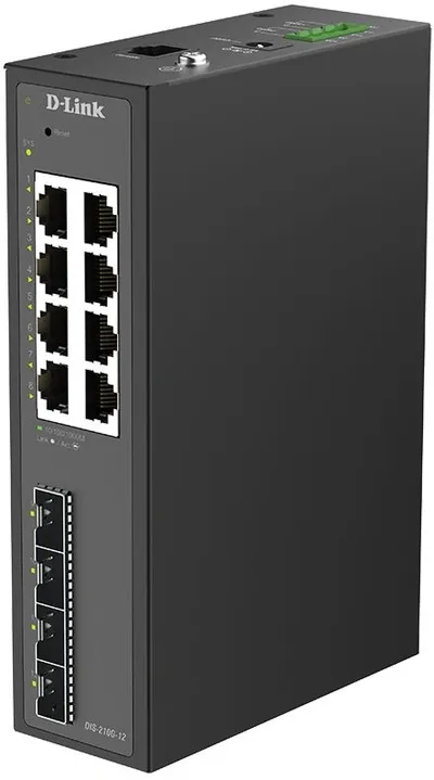 Коммутатор D-Link DIS-210G-12/A1A, L2, 8×1GbE, 4×SFP, промышленный