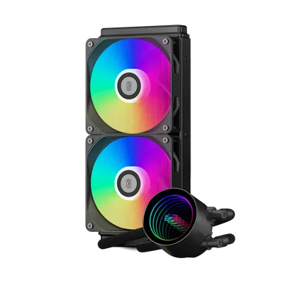 СЖО PCCooler DA240 V2 ARGB BK, 240 мм, 2×120 мм, ARGB