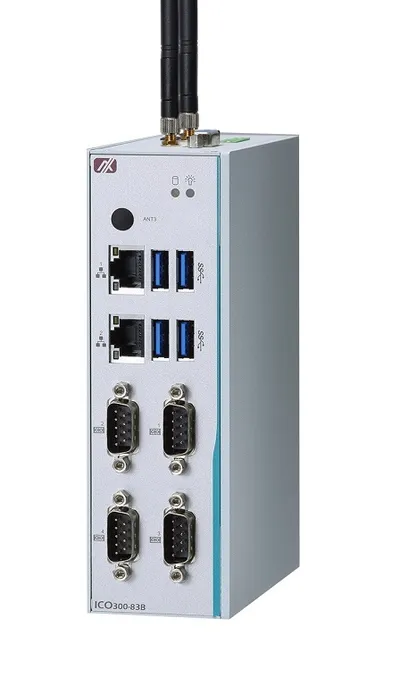 Встраиваемый компьютер на DIN-рейку ICO300-83B-N3350-4ICOM-HDMI-DIO-WT-DC