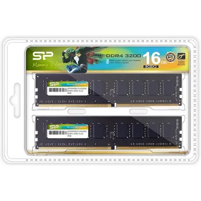 Память Silicon Power SP016GBLFU320X22, DDR4 DIMM, 16ГБ (2×8ГБ), 3200МГц
