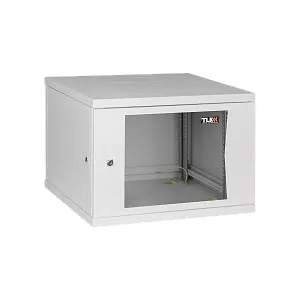 Шкаф настенный NIKOMAX ESSENTIAL TWI-096045-R-G-GY, 9U, 19", стеклянная дверь