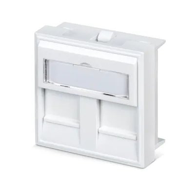 Панель лицевая Cabeus FP-45-2M, keystone 1x, 45x45мм, белый