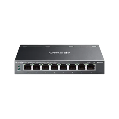Коммутатор TP-Link ES208GP Omada, 8×1GbE, 8×PoE+