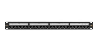 Патч-панель Nikomax NMC-RP24UA2-1U-BK, 19", 1U, 24×Cat.6a, RJ45